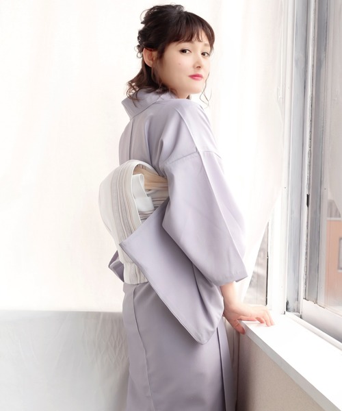 KYOETSU（キョウエツ）の「レディース洗える色無地単衣着物（着物・レディース・ダークパープル/グリーン/グレー/ブラック/ネイビー/ローズ/ダークネイビー/ライトパープル/ブルー/ピンク/ダークブラウン/アンティークゴールド/ライトグリーン/ライトイエロー・S/TL/BL/L/M）」の16枚目の写真