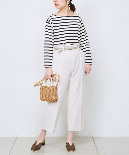 natural couture（ナチュラルクチュール）の「美シルエットベルト付パンツ（その他パンツ・レディース・ブラック/ベージュ/アイボリー/ミント/ラベンダー・FREE）」の8枚目の写真