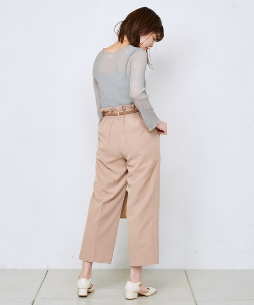 natural couture（ナチュラルクチュール）の「美シルエットベルト付パンツ（その他パンツ・レディース・ブラック/ベージュ/アイボリー/ミント/ラベンダー・FREE）」の13枚目の写真