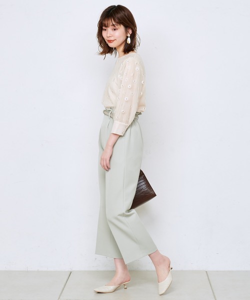 natural couture（ナチュラルクチュール）の「美シルエットベルト付パンツ（その他パンツ・レディース・ブラック/ベージュ/アイボリー/ミント/ラベンダー・FREE）」の15枚目の写真