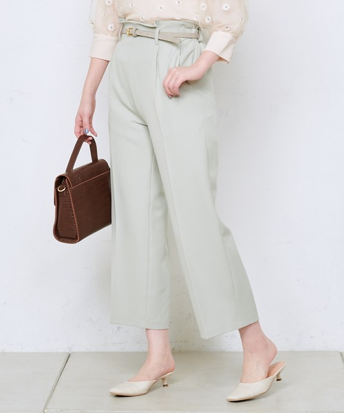 natural couture（ナチュラルクチュール）の「美シルエットベルト付パンツ（その他パンツ・レディース・ブラック/ベージュ/アイボリー/ミント/ラベンダー・FREE）」の17枚目の写真