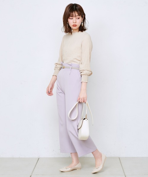 natural couture（ナチュラルクチュール）の「美シルエットベルト付パンツ（その他パンツ・レディース・ブラック/ベージュ/アイボリー/ミント/ラベンダー・FREE）」の18枚目の写真