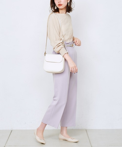 natural couture（ナチュラルクチュール）の「美シルエットベルト付パンツ（その他パンツ・レディース・ブラック/ベージュ/アイボリー/ミント/ラベンダー・FREE）」の20枚目の写真