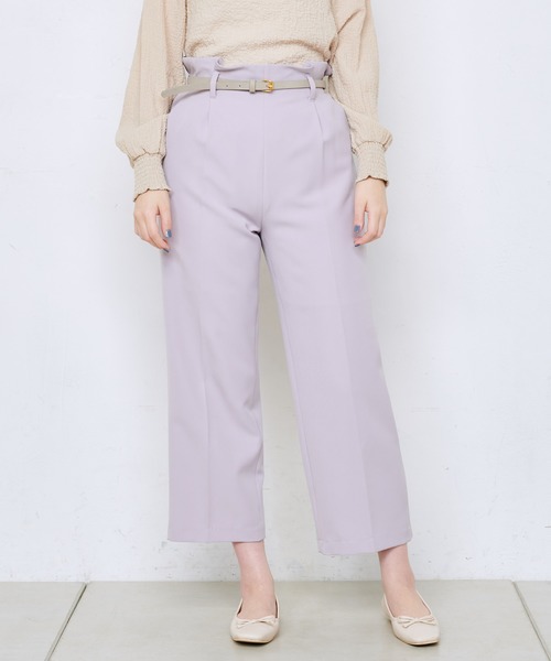 natural couture（ナチュラルクチュール）の「美シルエットベルト付パンツ（その他パンツ・レディース・ブラック/ベージュ/アイボリー/ミント/ラベンダー・FREE）」の21枚目の写真