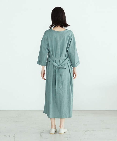 セール】リネン スキッパー ワンピース アッパッパ（ワンピース