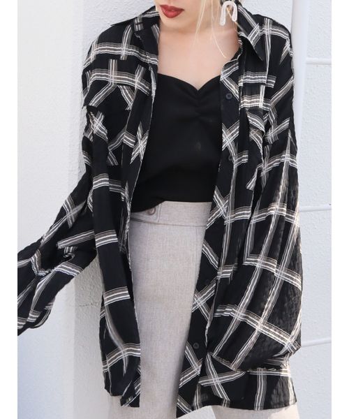 EMODA（エモダ）の「ボーイズエアリーシャツ（シャツ/ブラウス・レディース・ブラック/ライム/その他/その他1・FREE）」の4枚目の写真