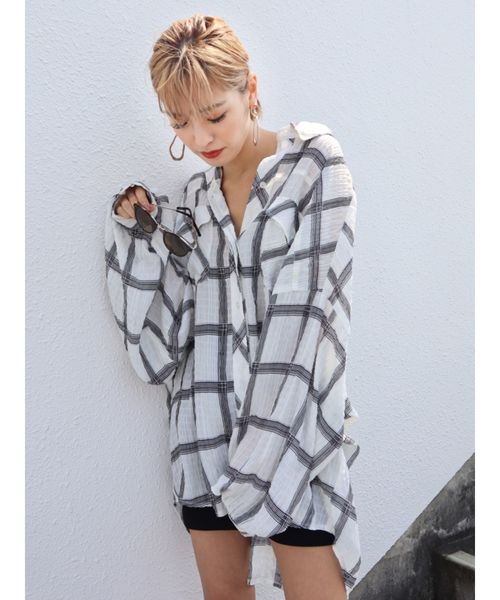 EMODA（エモダ）の「ボーイズエアリーシャツ（シャツ/ブラウス・レディース・ブラック/ライム/その他/その他1・FREE）」の3枚目の写真