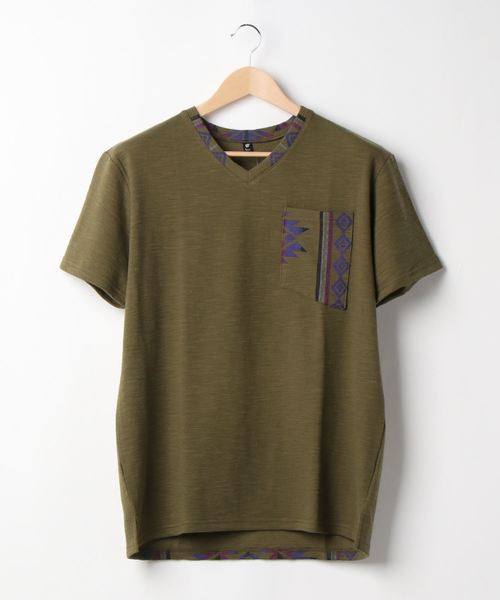 セール チャイハネ オルテガ柄メンズvネックtシャツ Tシャツ カットソー チャイハネ チャイハネ のファッション通販 Zozotown