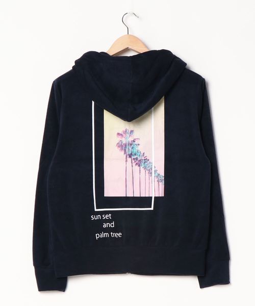 B.I.D.(ビーアイディー)の「パイル プリントジップパーカー(パーカー・レディース・ブラック/ネイビー・LARGE/MEDIUM)」の3枚目の写真