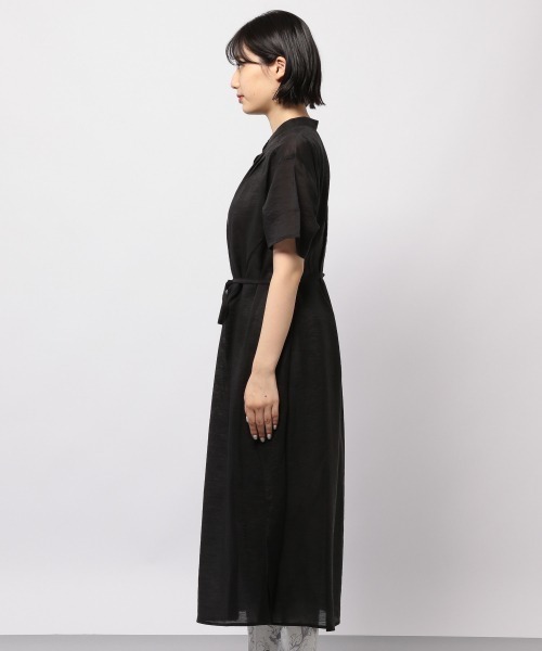 PAGEBOY（ページボーイ）の「シアーバンドカラーワンピースショートスリーブ（ワンピース・レディース・ブラック/グレイッシュベージュ/ワインレッド・FREE）」の10枚目の写真