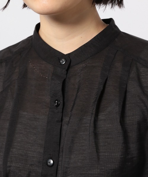 PAGEBOY（ページボーイ）の「シアーバンドカラーワンピースショートスリーブ（ワンピース・レディース・ブラック/グレイッシュベージュ/ワインレッド・FREE）」の12枚目の写真