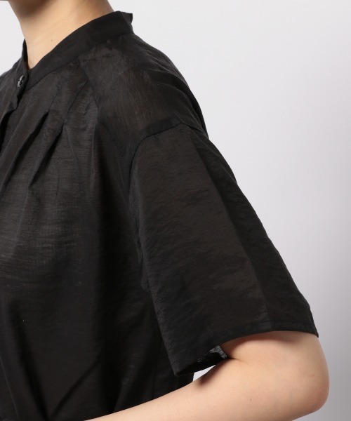 PAGEBOY（ページボーイ）の「シアーバンドカラーワンピースショートスリーブ（ワンピース・レディース・ブラック/グレイッシュベージュ/ワインレッド・FREE）」の14枚目の写真