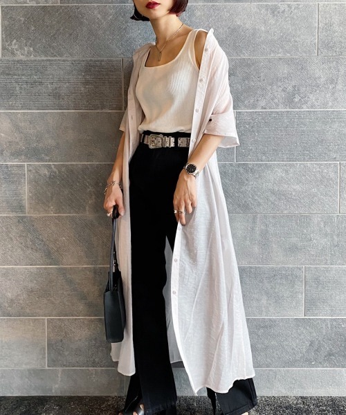 PAGEBOY（ページボーイ）の「シアーバンドカラーワンピースショートスリーブ（ワンピース・レディース・ブラック/グレイッシュベージュ/ワインレッド・FREE）」の5枚目の写真