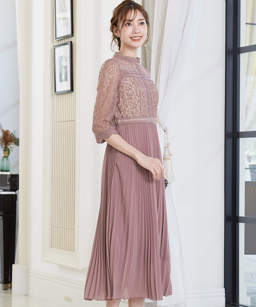 girl（ガール）の「レース×オーガンジープリーツ ロング フレア