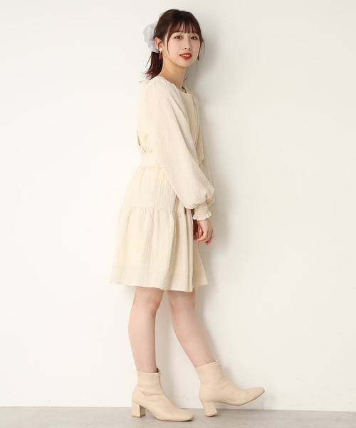 one after another NICE CLAUP（ワンアフターアナザーナイスクラップ）の「【WEB限定】ティアードミニワンピース（ワンピース・レディース・アイボリー/ブラック/チェック・FREE）」の7枚目の写真