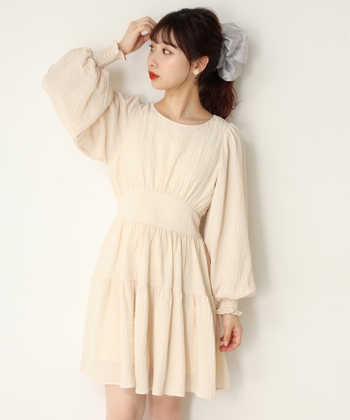 one after another NICE CLAUP（ワンアフターアナザーナイスクラップ）の「【WEB限定】ティアードミニワンピース（ワンピース・レディース・アイボリー/ブラック/チェック・FREE）」の8枚目の写真