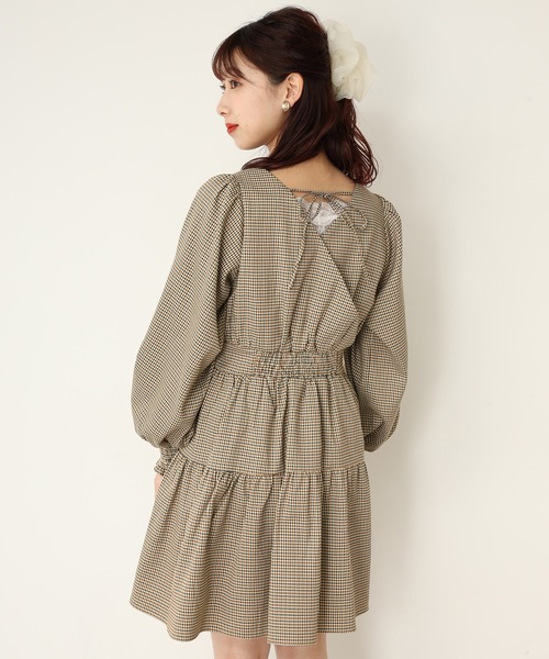 one after another NICE CLAUP（ワンアフターアナザーナイスクラップ）の「【WEB限定】ティアードミニワンピース（ワンピース・レディース・アイボリー/ブラック/チェック・FREE）」の15枚目の写真