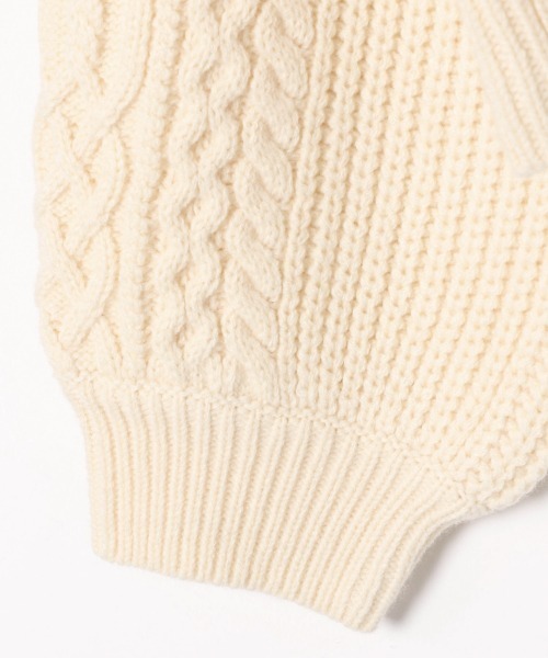 GLOBAL WORK（グローバルワーク）の「【ジュニア】袖ボリュームニットカーディガン/917384（カーディガン/ボレロ・キッズ・ダークブラウン/ライトグリーン/オフホワイト・160cm/150cm）」の14枚目の写真