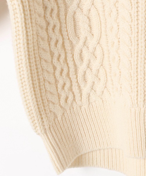 GLOBAL WORK（グローバルワーク）の「【ジュニア】袖ボリュームニットカーディガン/917384（カーディガン/ボレロ・キッズ・ダークブラウン/ライトグリーン/オフホワイト・160cm/150cm）」の15枚目の写真