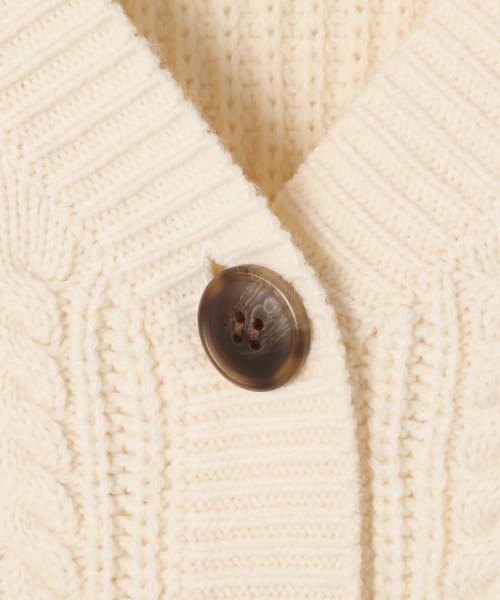 GLOBAL WORK（グローバルワーク）の「【ジュニア】袖ボリュームニットカーディガン/917384（カーディガン/ボレロ・キッズ・ダークブラウン/ライトグリーン/オフホワイト・160cm/150cm）」の17枚目の写真
