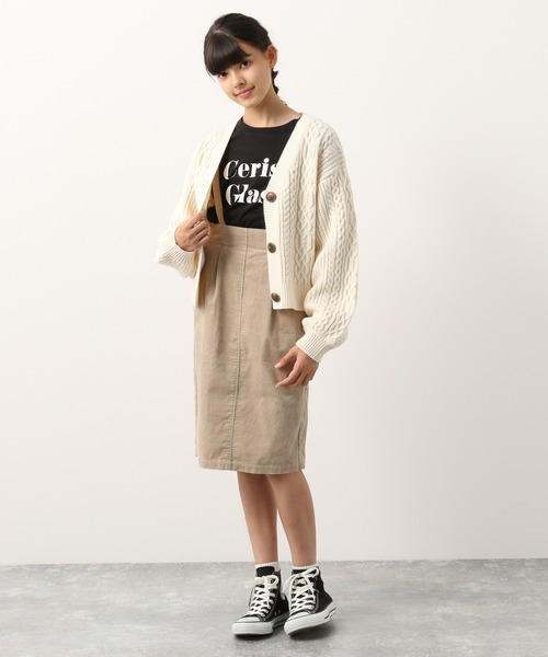 GLOBAL WORK（グローバルワーク）の「【ジュニア】袖ボリュームニットカーディガン/917384（カーディガン/ボレロ・キッズ・ダークブラウン/ライトグリーン/オフホワイト・160cm/150cm）」の6枚目の写真