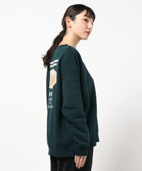 SpRay（スプレイ）の「裏起毛オーバル貼付けプルオーバー（Tシャツ/カットソー・レディース・チャコールグレー/ダークグリーン/ブルー/アイボリー/グレイッシュベージュ・FREE）」の6枚目の写真