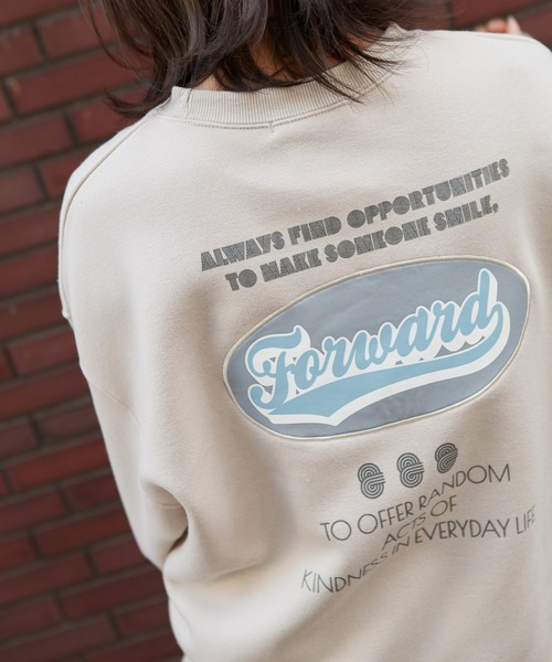 SpRay（スプレイ）の「裏起毛オーバル貼付けプルオーバー（Tシャツ/カットソー・レディース・チャコールグレー/ダークグリーン/ブルー/アイボリー/グレイッシュベージュ・FREE）」の21枚目の写真