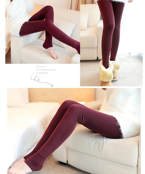 Coo+i（クーイ）の「厚手裏起毛レギンス（レギンス/スパッツ・レディース・ブラック/ベージュ/ネイビー/グレー/ワイン/ブラウン/グリーン/パープル・FREE/XL）」の13枚目の写真