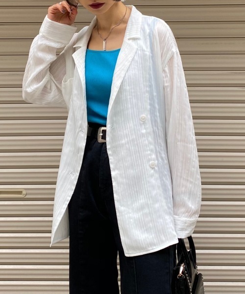 PAGEBOY(ページボーイ)の「ヨウリュウシアーカシュクールシャツ(シャツ/ブラウス・レディース・ブラック/オフホワイト/グレイッシュベージュ・FREE)」の21枚目の写真
