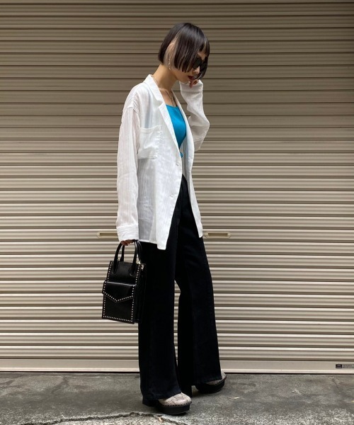 PAGEBOY(ページボーイ)の「ヨウリュウシアーカシュクールシャツ(シャツ/ブラウス・レディース・ブラック/オフホワイト/グレイッシュベージュ・FREE)」の20枚目の写真