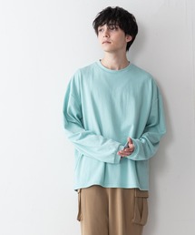 【UNIIT】ポンチステッチハイショクルーズロンT 配色ステッチ オーバーサイズ/ビッグシルエット バックラウンド