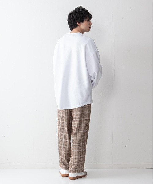 UNIIT（ユニット）の「【UNIIT】ポンチステッチハイショクルーズロンＴ　配色ステッチ　オーバーサイズ/ビッグシルエット　バックラウンド（Tシャツ/カットソー・メンズ・ホワイト/ブラック/ベージュ/ミント・MEDIUM/LARGE）」の6枚目の写真