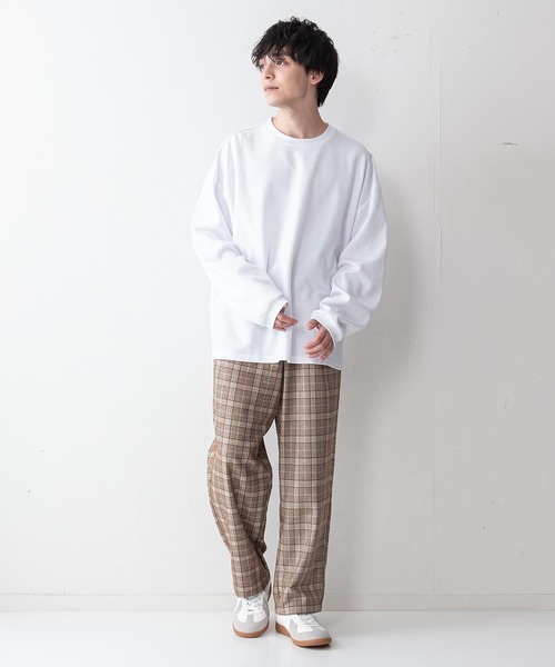 UNIIT（ユニット）の「【UNIIT】ポンチステッチハイショクルーズロンＴ　配色ステッチ　オーバーサイズ/ビッグシルエット　バックラウンド（Tシャツ/カットソー・メンズ・ホワイト/ブラック/ベージュ/ミント・MEDIUM/LARGE）」の8枚目の写真