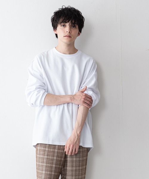 UNIIT（ユニット）の「【UNIIT】ポンチステッチハイショクルーズロンＴ　配色ステッチ　オーバーサイズ/ビッグシルエット　バックラウンド（Tシャツ/カットソー・メンズ・ホワイト/ブラック/ベージュ/ミント・MEDIUM/LARGE）」の12枚目の写真