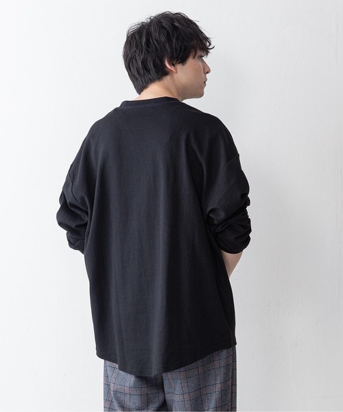 UNIIT（ユニット）の「【UNIIT】ポンチステッチハイショクルーズロンＴ　配色ステッチ　オーバーサイズ/ビッグシルエット　バックラウンド（Tシャツ/カットソー・メンズ・ホワイト/ブラック/ベージュ/ミント・MEDIUM/LARGE）」の19枚目の写真