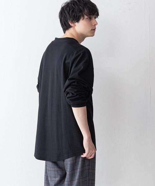 UNIIT（ユニット）の「【UNIIT】ポンチステッチハイショクルーズロンＴ　配色ステッチ　オーバーサイズ/ビッグシルエット　バックラウンド（Tシャツ/カットソー・メンズ・ホワイト/ブラック/ベージュ/ミント・MEDIUM/LARGE）」の20枚目の写真