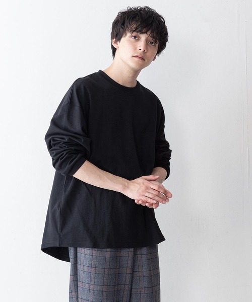 UNIIT（ユニット）の「【UNIIT】ポンチステッチハイショクルーズロンＴ　配色ステッチ　オーバーサイズ/ビッグシルエット　バックラウンド（Tシャツ/カットソー・メンズ・ホワイト/ブラック/ベージュ/ミント・MEDIUM/LARGE）」の21枚目の写真