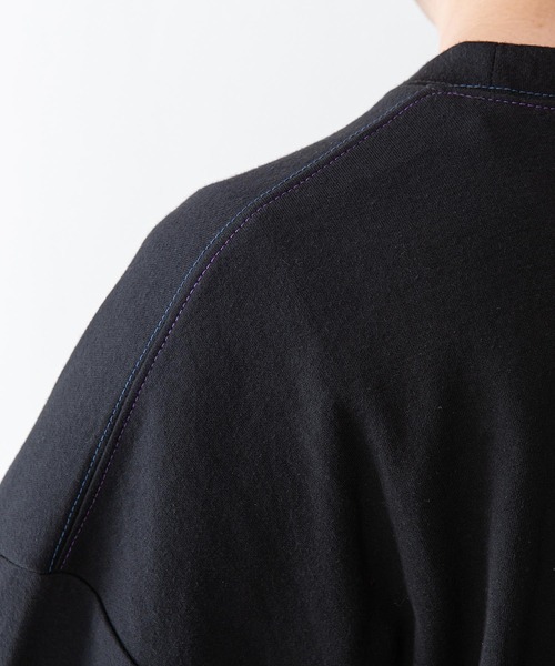 UNIIT（ユニット）の「【UNIIT】ポンチステッチハイショクルーズロンＴ　配色ステッチ　オーバーサイズ/ビッグシルエット　バックラウンド（Tシャツ/カットソー・メンズ・ホワイト/ブラック/ベージュ/ミント・MEDIUM/LARGE）」の22枚目の写真