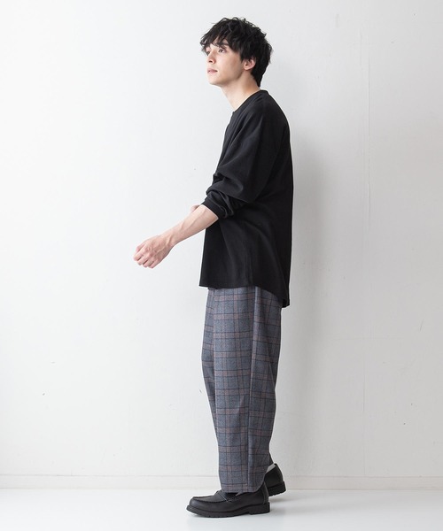 UNIIT（ユニット）の「【UNIIT】ポンチステッチハイショクルーズロンＴ　配色ステッチ　オーバーサイズ/ビッグシルエット　バックラウンド（Tシャツ/カットソー・メンズ・ホワイト/ブラック/ベージュ/ミント・MEDIUM/LARGE）」の15枚目の写真