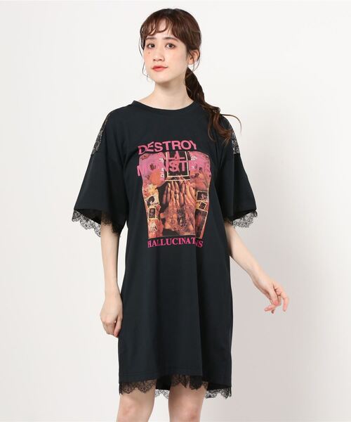 ヒステリックグラマー ワンピース　DETROY ALL MONSTERS HYSTERIC GLAMOUR - DESTROY ALL MONSTERS/NIAGARA COLLAGEジャ