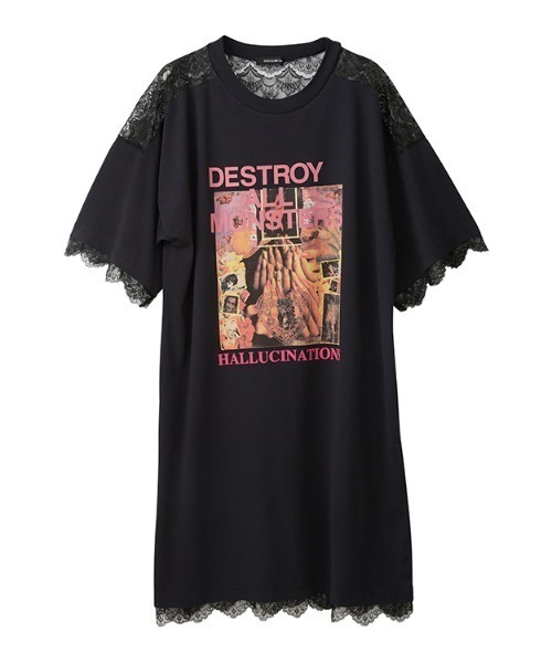 HYSTERIC GLAMOUR（ヒステリックグラマー）の「DESTROY ALL MONSTERS/PANDORA'S BOX ワンピース（ワンピース・レディース・ホワイト/ブラック/ピンク・FREE）」の9枚目の写真