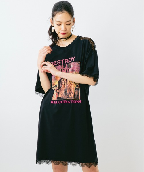 HYSTERIC GLAMOUR（ヒステリックグラマー）の「DESTROY ALL MONSTERS/PANDORA'S BOX ワンピース（ワンピース・レディース・ホワイト/ブラック/ピンク・FREE）」の14枚目の写真