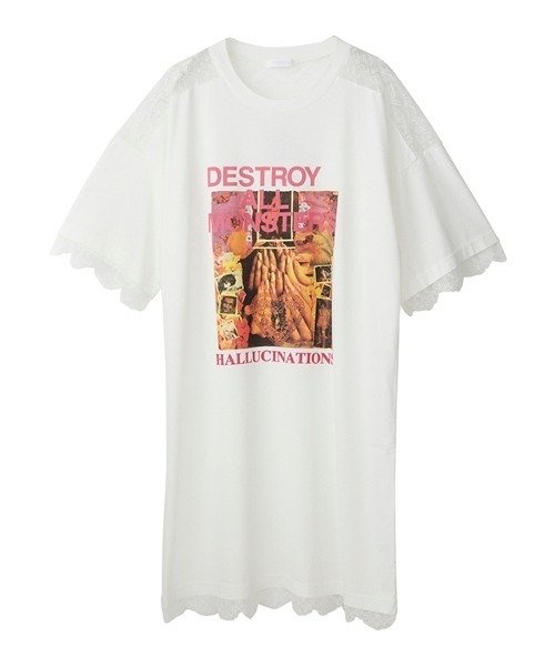 HYSTERIC GLAMOUR（ヒステリックグラマー）の「DESTROY ALL MONSTERS/PANDORA'S BOX ワンピース（ワンピース・レディース・ホワイト/ブラック/ピンク・FREE）」の5枚目の写真