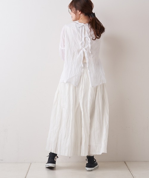 PUAL CE CIN（ピュアルセシン）の「【Du noir】リネンワッシャーパンツ（その他パンツ・レディース・ホワイト/ブラック・FREE）」の9枚目の写真