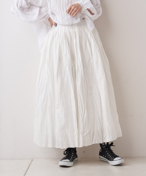 PUAL CE CIN（ピュアルセシン）の「【Du noir】リネンワッシャーパンツ（その他パンツ・レディース・ホワイト/ブラック・FREE）」の4枚目の写真