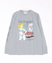 /Bl/レギュラーシルエット長袖プリントTシャツ