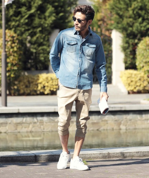 roshell（ロシェル）の「ストレッチクロップドパンツ（チノパンツ・メンズ・ホワイト/ライトグレー/グレー系その他/ホワイト系その他/ブラック系その他/ネイビー/グレー/ベージュ/ブラック・SMALL/MEDIUM/LARGE/X-LARGE）」の21枚目の写真