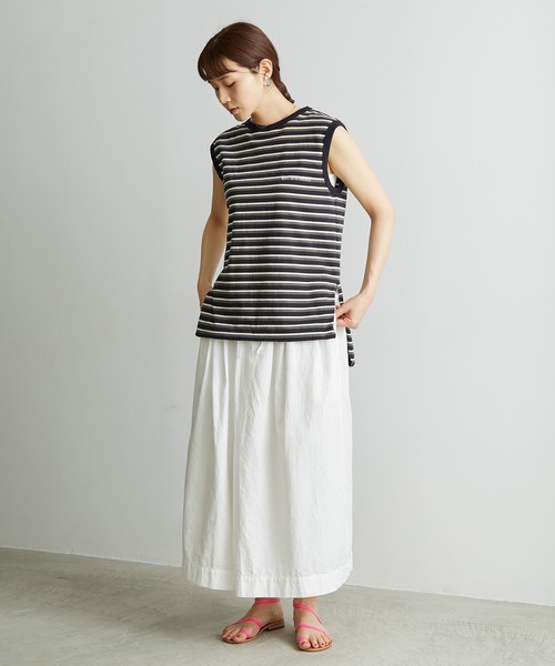 note et silence （ノートエシロンス）の「◇ロッシェ天竺ボーダー　刺繍ノースリプルオーバー（Tシャツ/カットソー・レディース・ネイビー/その他・FREE）」の8枚目の写真