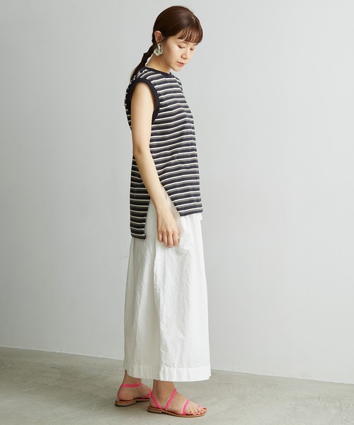 note et silence （ノートエシロンス）の「◇ロッシェ天竺ボーダー　刺繍ノースリプルオーバー（Tシャツ/カットソー・レディース・ネイビー/その他・FREE）」の10枚目の写真