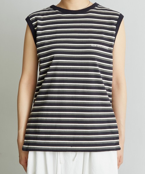 note et silence （ノートエシロンス）の「◇ロッシェ天竺ボーダー　刺繍ノースリプルオーバー（Tシャツ/カットソー・レディース・ネイビー/その他・FREE）」の11枚目の写真